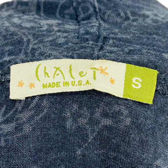 Chalet Black Burnout Waterfall Lightweight Cardigan Top Long Length Size S - Picture 5 of 6